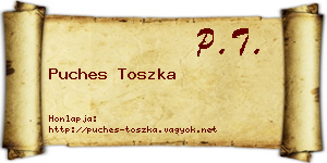 Puches Toszka névjegykártya